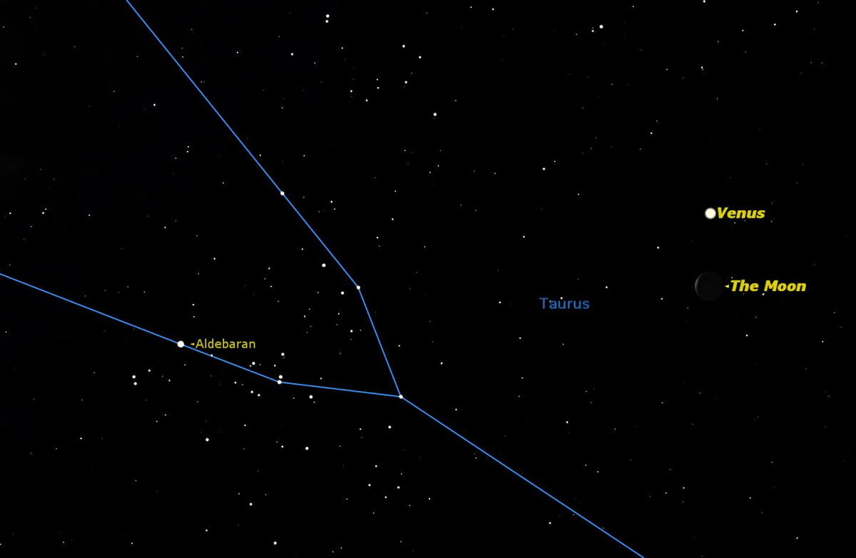 Venus and Crescent Moon Meet in Morning Sky Tuesday
